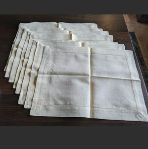 New XOCHI Hemstitch Linen Sun Yellow Mats Set of 8